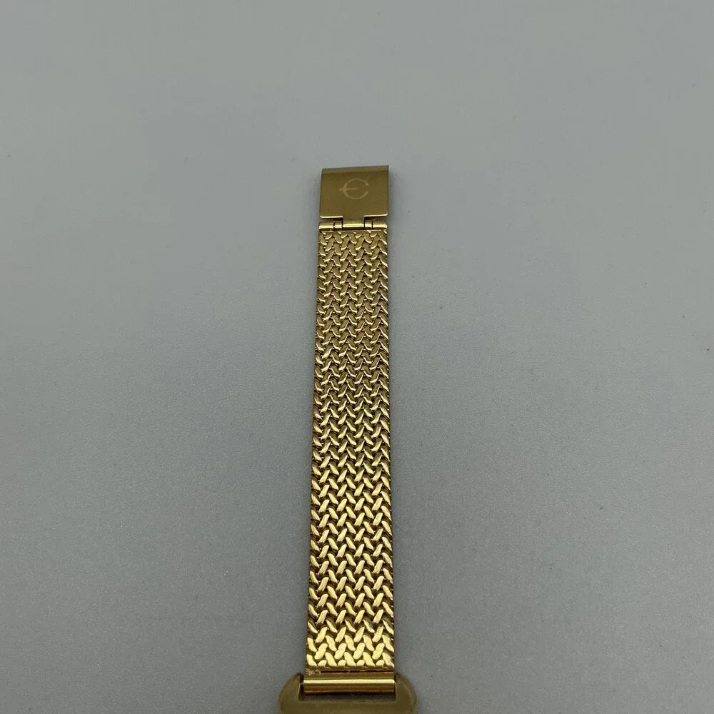 Elgin Womens Watch 35mm Champagne Dial Gold Crystals Mesh Band New Battery